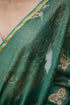 Handwoven Handprinted  Aquamarine Chanderi Saree